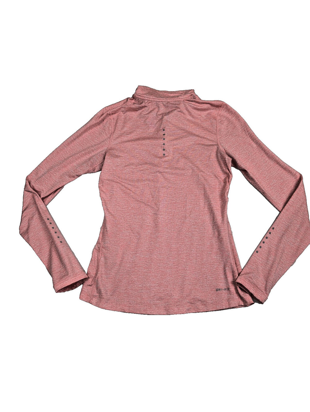 Nike Dri Fit Women's Small Running 1/4 Zip Pullover Melon Pink w/ Thumb Holes